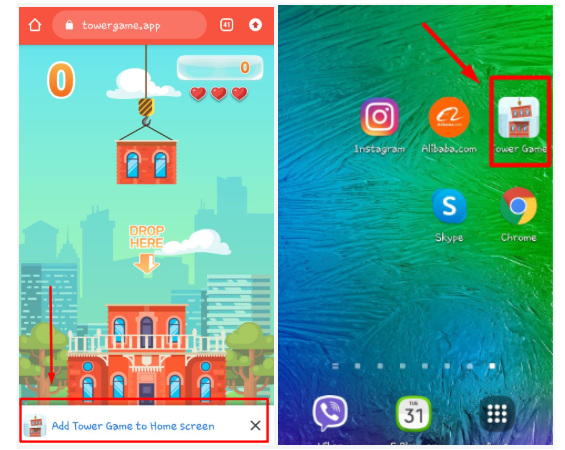 Add to Home screen functionality